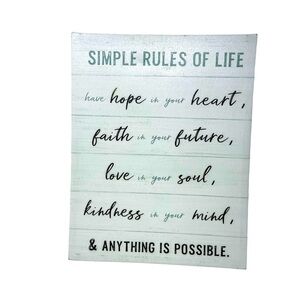 Hanging Wall Sign | Simple Rules of Life | 11x14”
